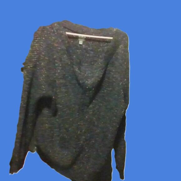 Blue w/multi colored specks sweater, Elegant sweater stylish festival fun plus - Picture 1 of 7